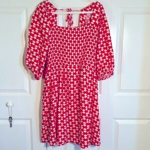 Ava & Viv Plus Size Red and White Plaid Pattern 1X